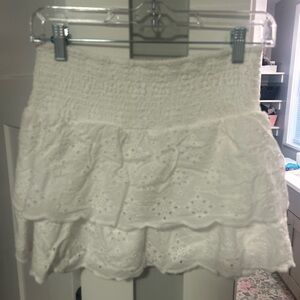 Chic White Eyelet Mini Skirt